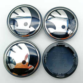 适用于新款斯柯达晶锐明锐昕动速派昕锐改装车胎轮毂中心盖车标志