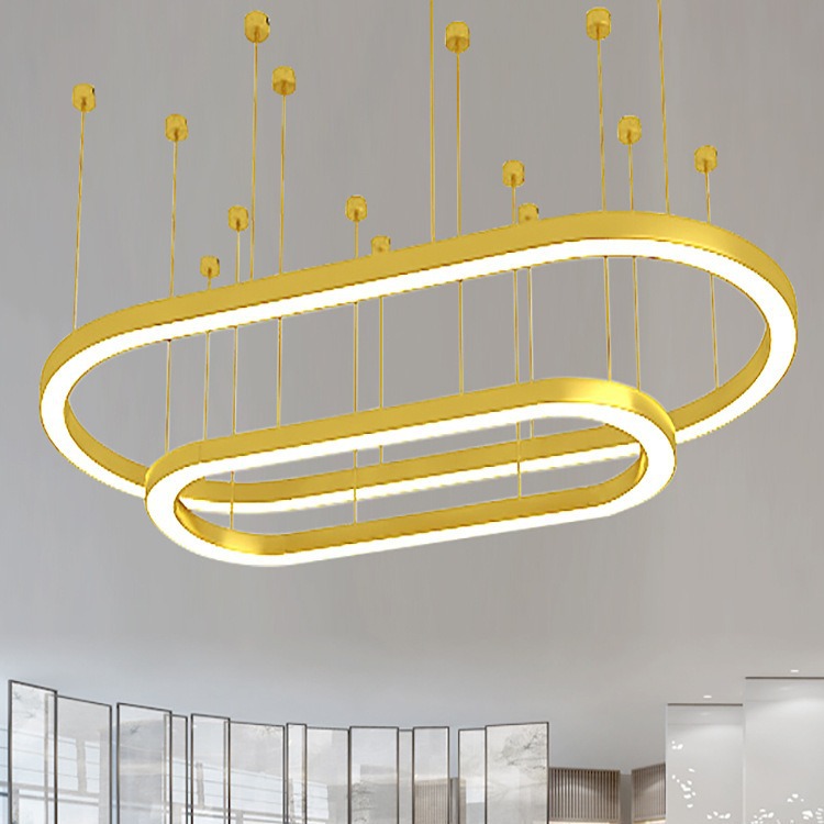 LED Oval araña Oficina Centro Comercial tienda de peluquería lámparas rectangulares cake shop hornear lámpara especial