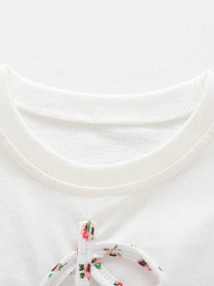 Trajes de niñas malwee transfronterizos de verano nuevos niños europeos y estadounidenses lindos camisetas de cuello redondo de dos piezas