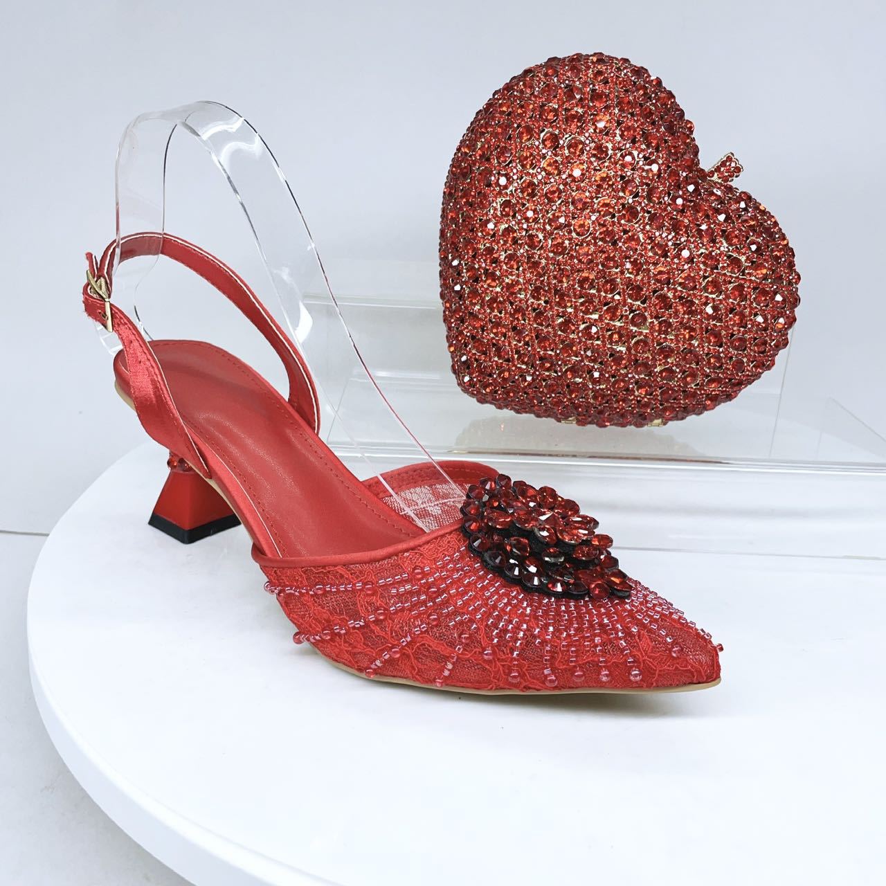 Damen Stiletto Sandaletten Mit Strass Und Clutch Set_voghion.com