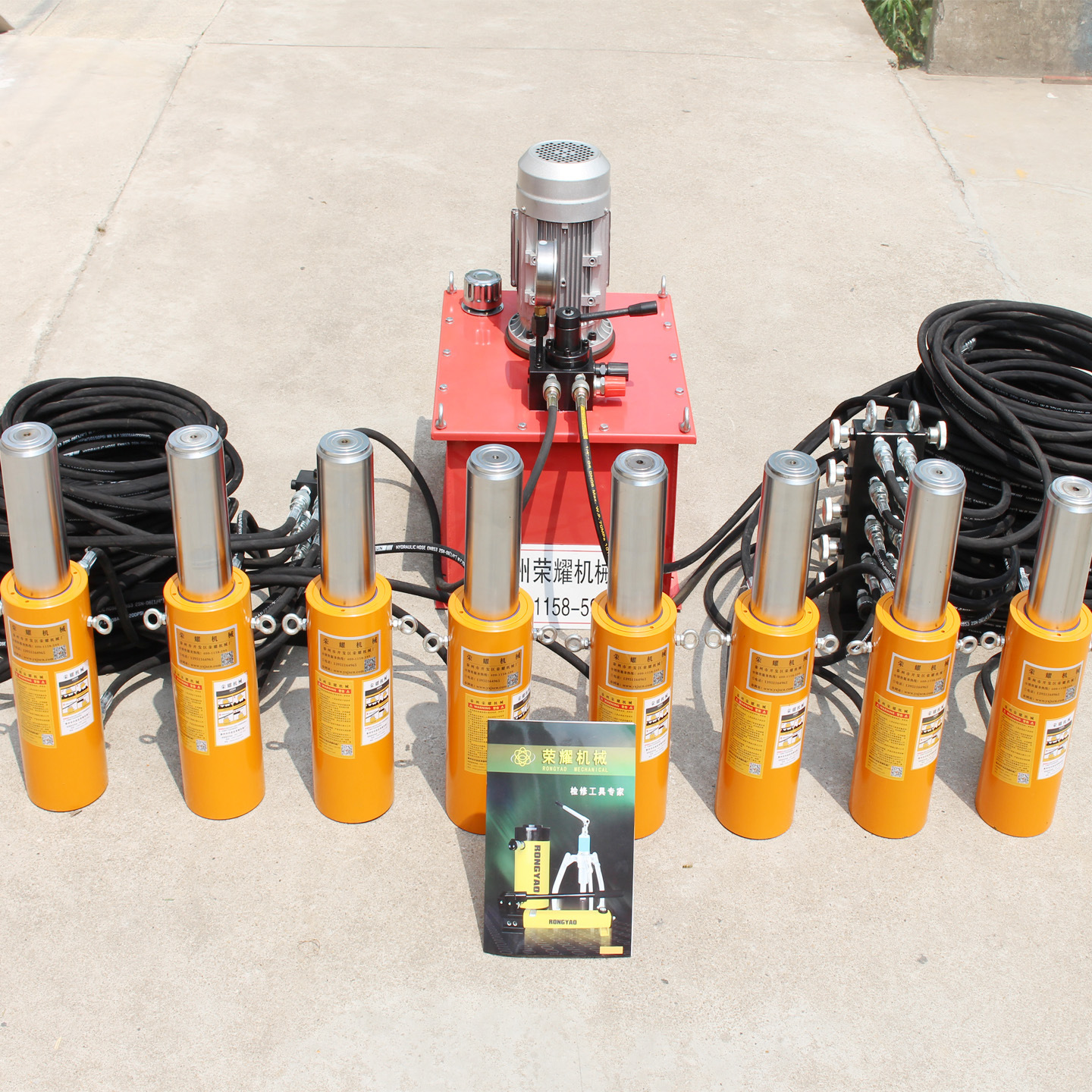 PLC分离式行程200T电动同步液压千斤顶320吨高架桥梁顶升静载油缸