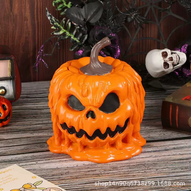 New Halloween Pumpkin Candy Bowl, Pen Holder, Resin Crafts Ornaments, Chinese-Style Simple Home Decoration Ornaments