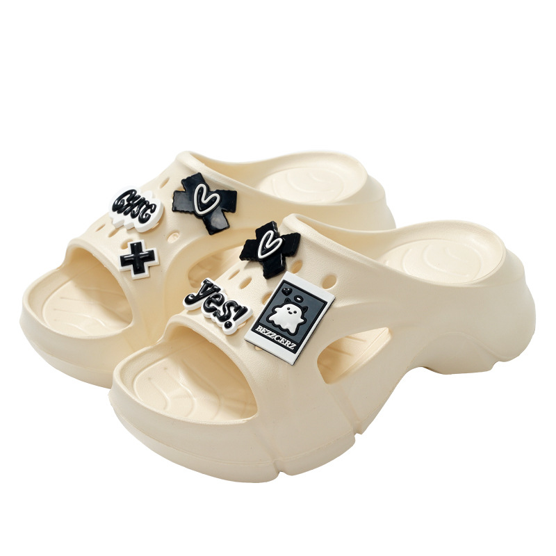 Sandalias, suela suave para mujer, pies no cansados, uso externo de verano, suela gruesa, aumento, antideslizante y desodorante, chanclas, agujeros, pies no apestosos, pantuflas