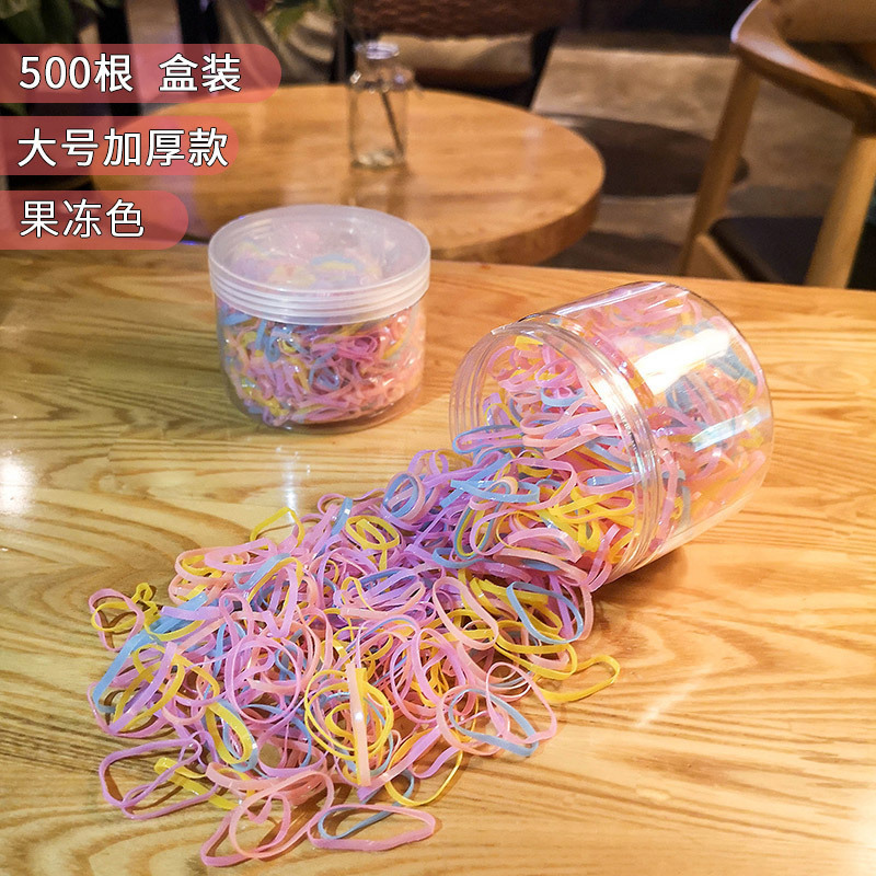 收纳盒装强拉不断成人儿童扎头发小皮筋不伤发黑色一次性橡皮筋批|undefined
