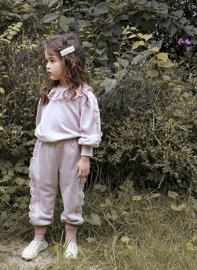 Abbigliamento per bambini Felpa con cappuccio a maniche lunghe pullover allentato in pizzo per bambina_voghion.com