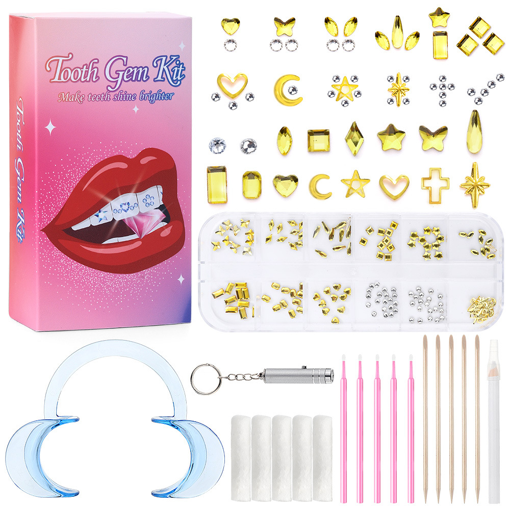 노란색 12 그리드 치과용 드릴 세트 [색상 상자 업그레이드 버전에는 접착제가 포함되어 있지 않습니다.]