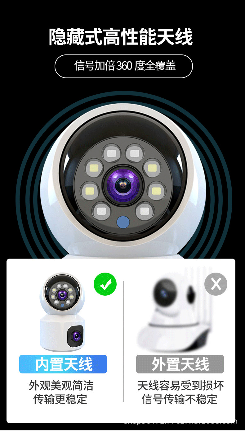 V380PRO с двумя глазами и двумя глазами, ночное видение облаков, 4G/WIFI, качает камеры в помещении pic 8