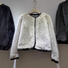皮革拼接时尚显瘦潮流女上衣外套网红新款机车服短款皮草仿狐狸毛