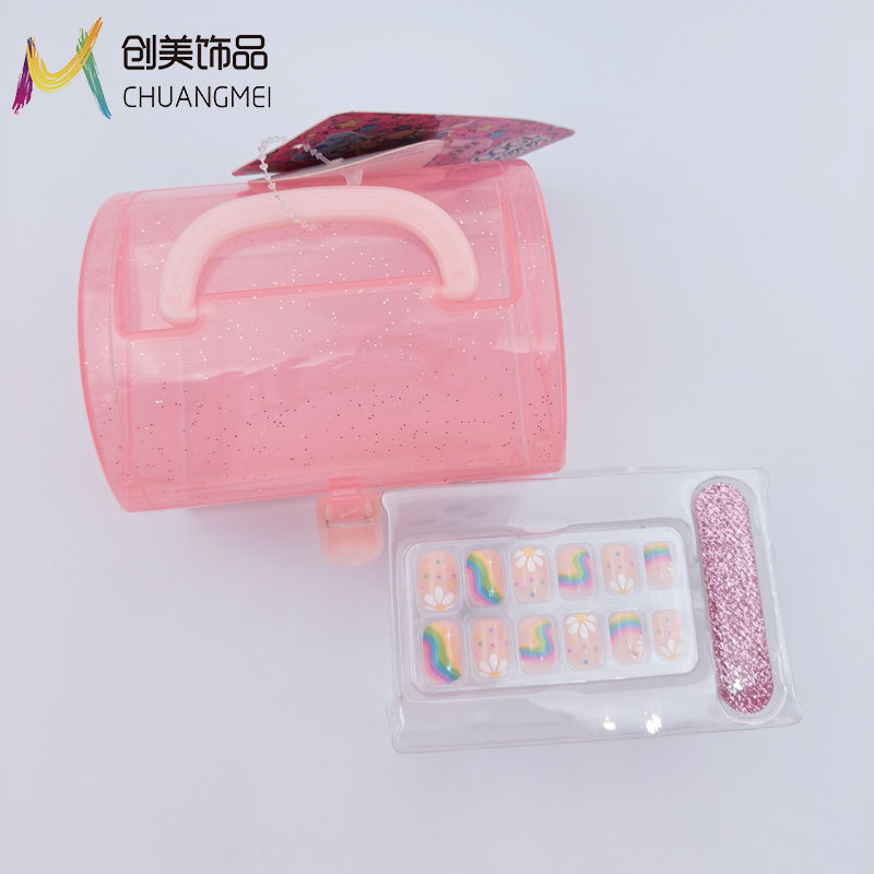 Customized Kidsren's Wearable Nail Satchel Cosmetics Makeup Box Nail Pink Plastic Kidsren's Fake Nail Toy Accessories Customized Kidsren's Wearable Nail Satchel Cosmetics Makeup Box Nail Pink Plastic Kidsren's Fake Nail Toy Accessories