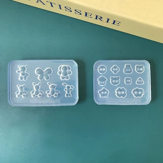 卡通 小猫纽扣美甲模具穿戴甲指甲装饰配件制作易脱模美甲专用模