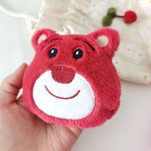 Red Color DIY Plush Strawberry Bear Mascot Scarf Slippers Accessory Decor Small Bear Brooch Headband Ornament