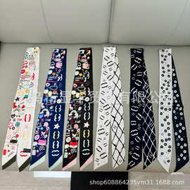 新款飘带小领巾丝巾女发带动物狮子小香绑包包丝带飘带束发带