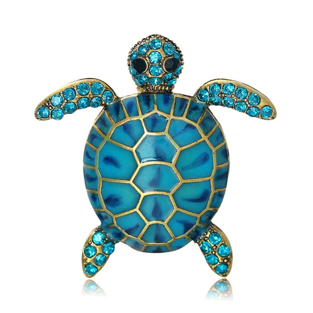 Moda europea y americana creativa tortuga animal broche personalidad exagerada gota de diamante aceite insignia retro pin accesorios broche image 6