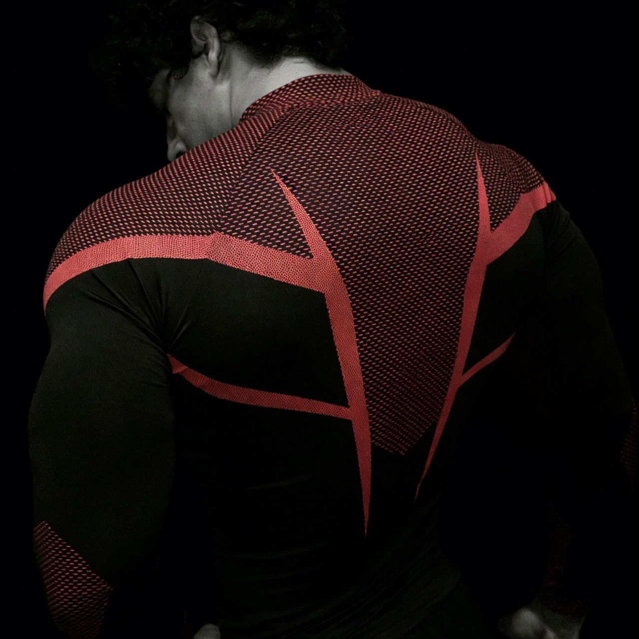 Men's Semi-Zip Long Sleeve Athletic Shirt Breathable Mesh Slim Fit Quick Dry Workout Top for Training And Sports_voghion.com