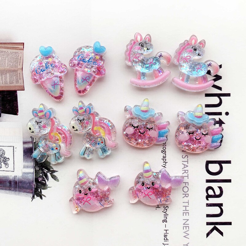 Cute Sequined Colorful Pony Unicorn Resin Accessories Handmade DIY Jewelry Mobile Phone Case Patch Shoe Buckle Handmade Cute Sequined Colorful Pony Unicorn Resin Accessories Handmade DIY Jewelry Mobile Phone Case Patch Shoe Buckle Handmade