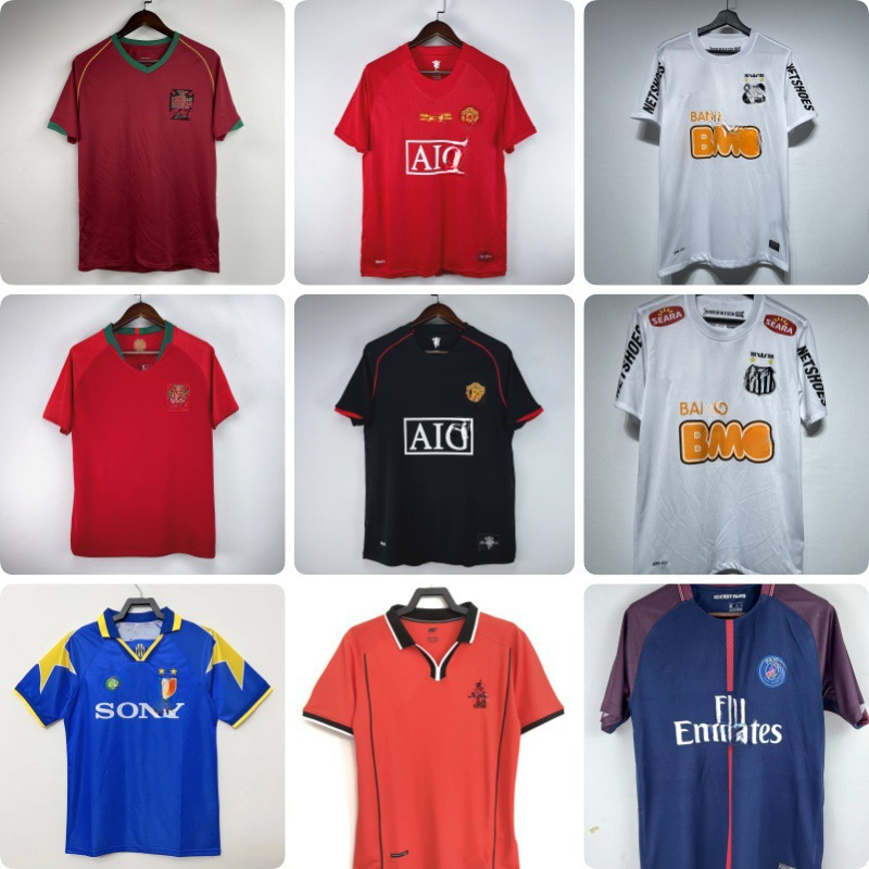 Retro Classic Portuguese Dutch Juventus Santos Paris Football Uniform Wholesale Various Logo Star Numbers Retro Classic Portuguese Dutch Juventus Santos Paris Football Uniform Wholesale Various Logo Star Numbers