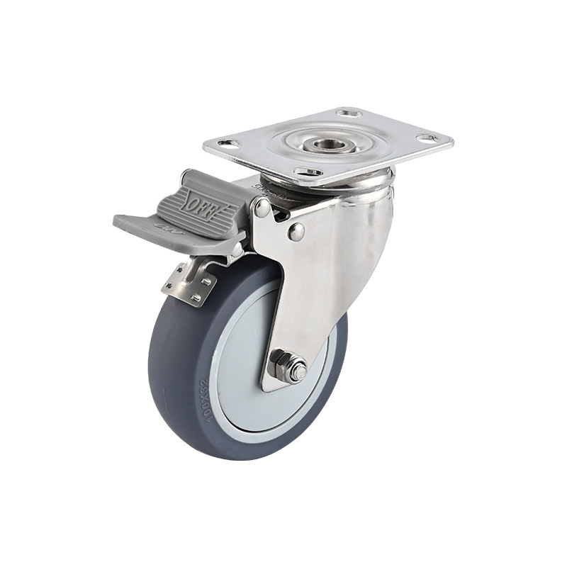 Rueda Giratoria para Carrito de 2.5 Pulgadas en Acero Inoxidable Silenciosa