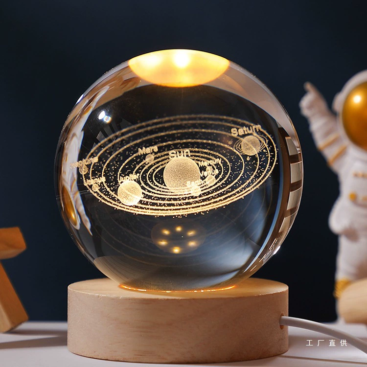 Светящийся хрустальный шар Настольные украшения Солнечной системы Лунные украшения для девочек-одноклассников новогодние подарки на день рождения