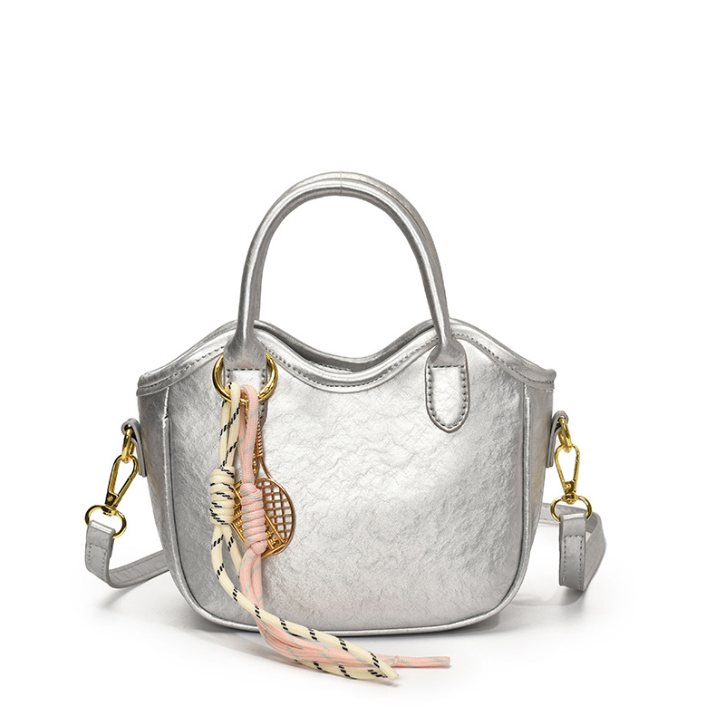 2025 nuevo bolso de mensajero casual de todo fósforo de moda, bolso de cubo portátil exquisito de alta gama, bolso de hombro de estilo occidental brillante