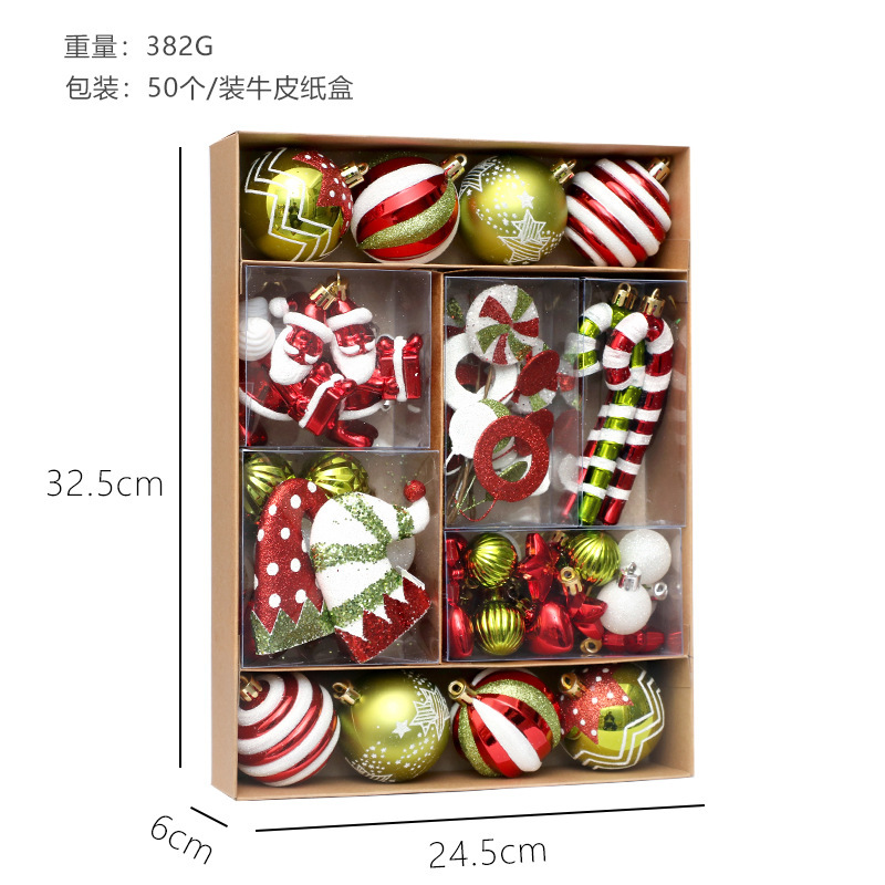 Navidad 50PCS caja de regalos Navidad árbol de Navidad atmósfera festiva decoración colgante