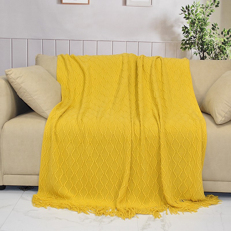 Manta nórdica de color sólido, estilo retro, para oficina, manta gruesa para aire acondicionado, manta para casa, sofá, cama, siesta