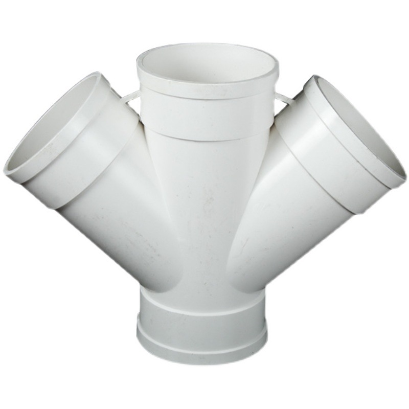 PVC de cuatro vías de bajada oblicua de cuatro vías downcoming accesorios de juntas de aguas residuales que reducen los accesorios del adaptador engrosado