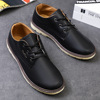 Summer breathable footwear for leisure for leather shoes, low shoes, Korean style