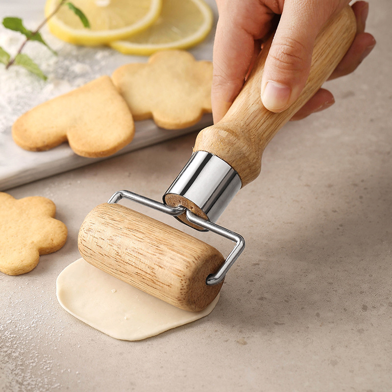 De una sola cabeza palo de harina de madera de cocina grueso mango de madera rodillo ahorro de mano de obra rodillo herramienta práctica para hornear