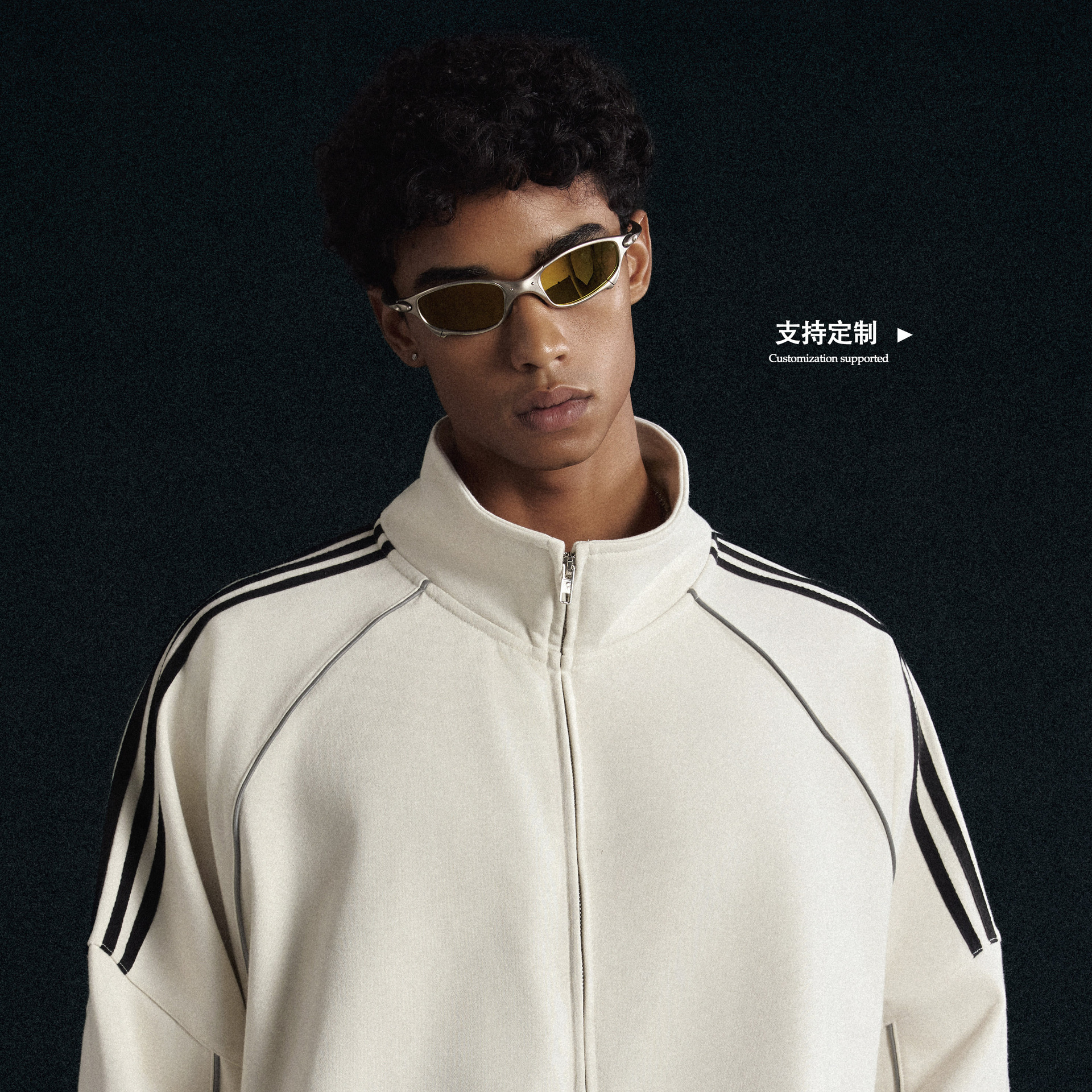 BK | светоотражающий полосатый мужской осенний спортивный костюм 365G американский кардиган свитер модные брендовые повседневные спортивные штаны с прямыми штанинами
