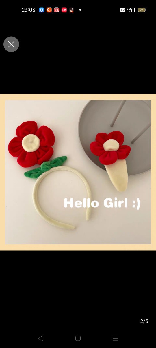 新款小红花发箍蝴蝶结旅游必备发夹套装头饰发捆女