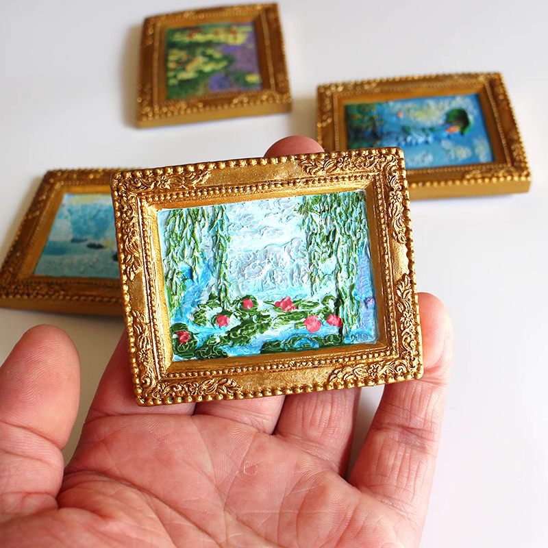 Resin Material Elegant Classical Oil Painting Resin Refrigerator Magnet