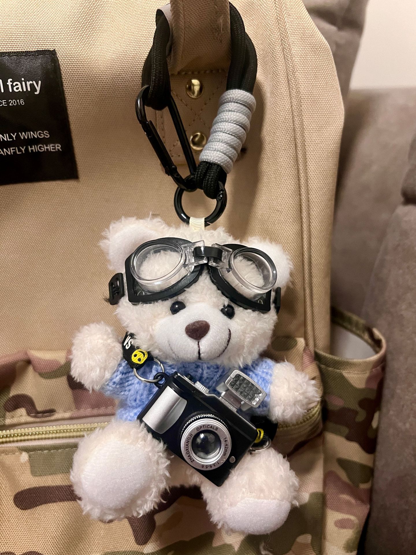 Cámara original oso lindo colgante de bolsa muñeca de felpa colgante de mochila colgante de pareja llavero regalo creativo