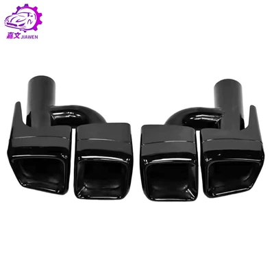 Suitable for Mercedes-Benz Amg W212 Escls C63 E63 Exhaust Pipe Tip Muffler Tail Throat Tailpipe Modification (Car muffler) - h-shaped-black-tail-throat
