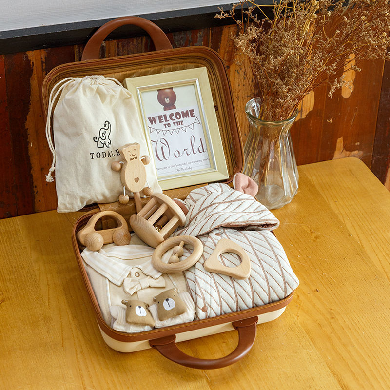 Juego de ropa para bebés recién nacidos, regalo de reunión para niños recién nacidos, regalo de luna llena, juego de caja de regalo para bebés masculinos, regalo para otoño e invierno image 5