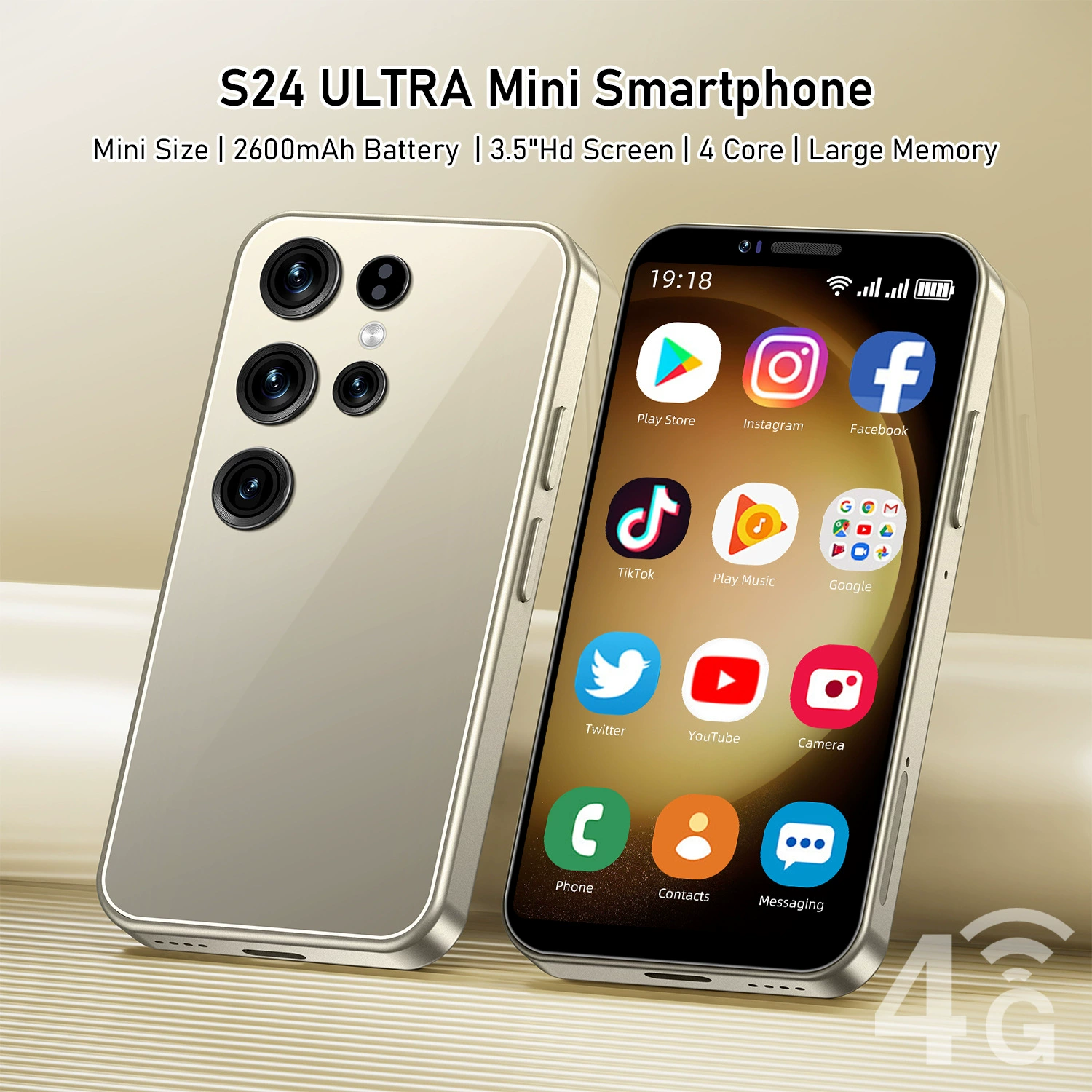 Маленькие умные часы с функцией телефона, Android, 3.5", 16 ГБ