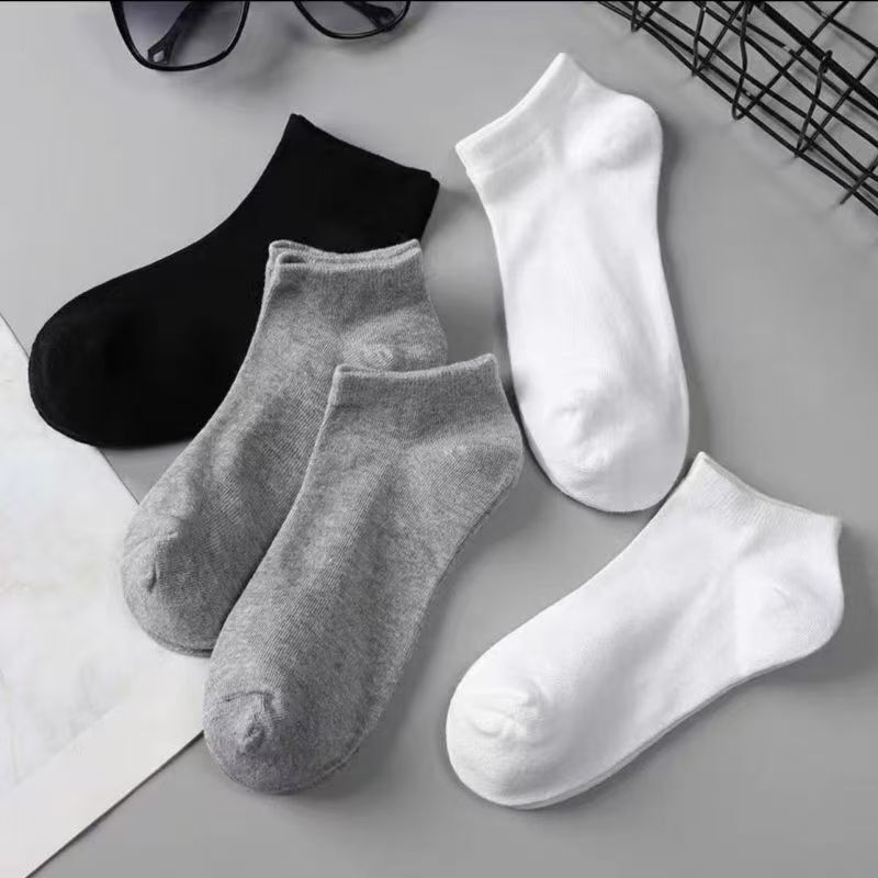 Short socks low waist shallow cotton socks pure black pure white boat socks men and women sports socks short socks wholesale