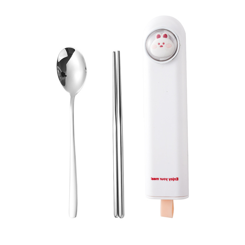 작은 토끼 상자 + 천연 식기 2종 세트