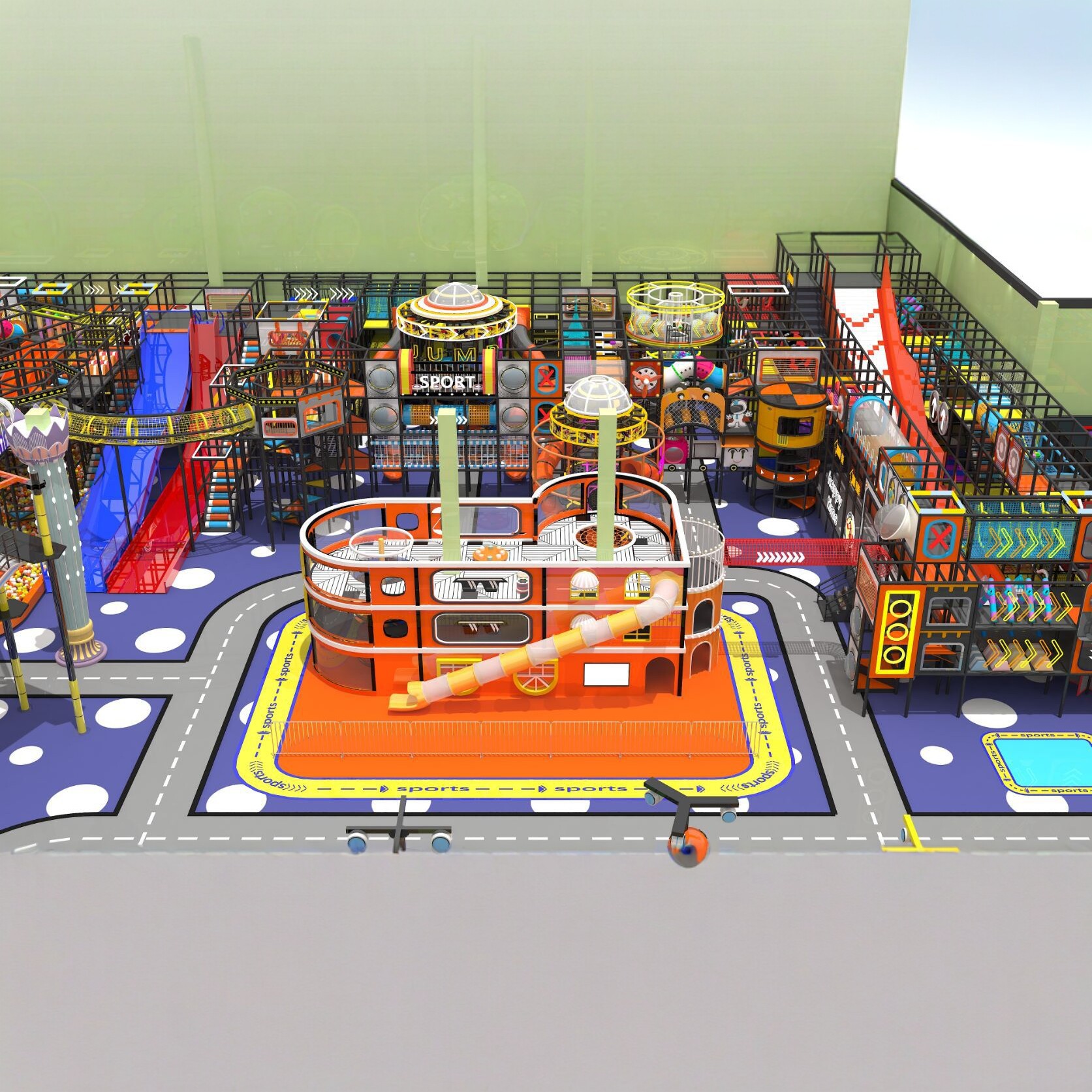 淘气堡儿童运动乐园EPP积木小型幼儿园设施不锈钢滑梯儿童乐园