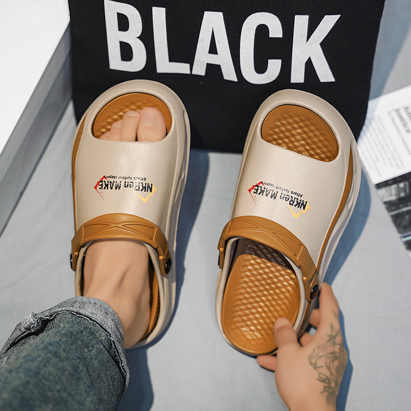 2024 nuevas sandalias para hombres de verano F antideslizante y transpirable conducir para trabajar dos usos para pisar la mierda sensación deportiva de trapeador de playa