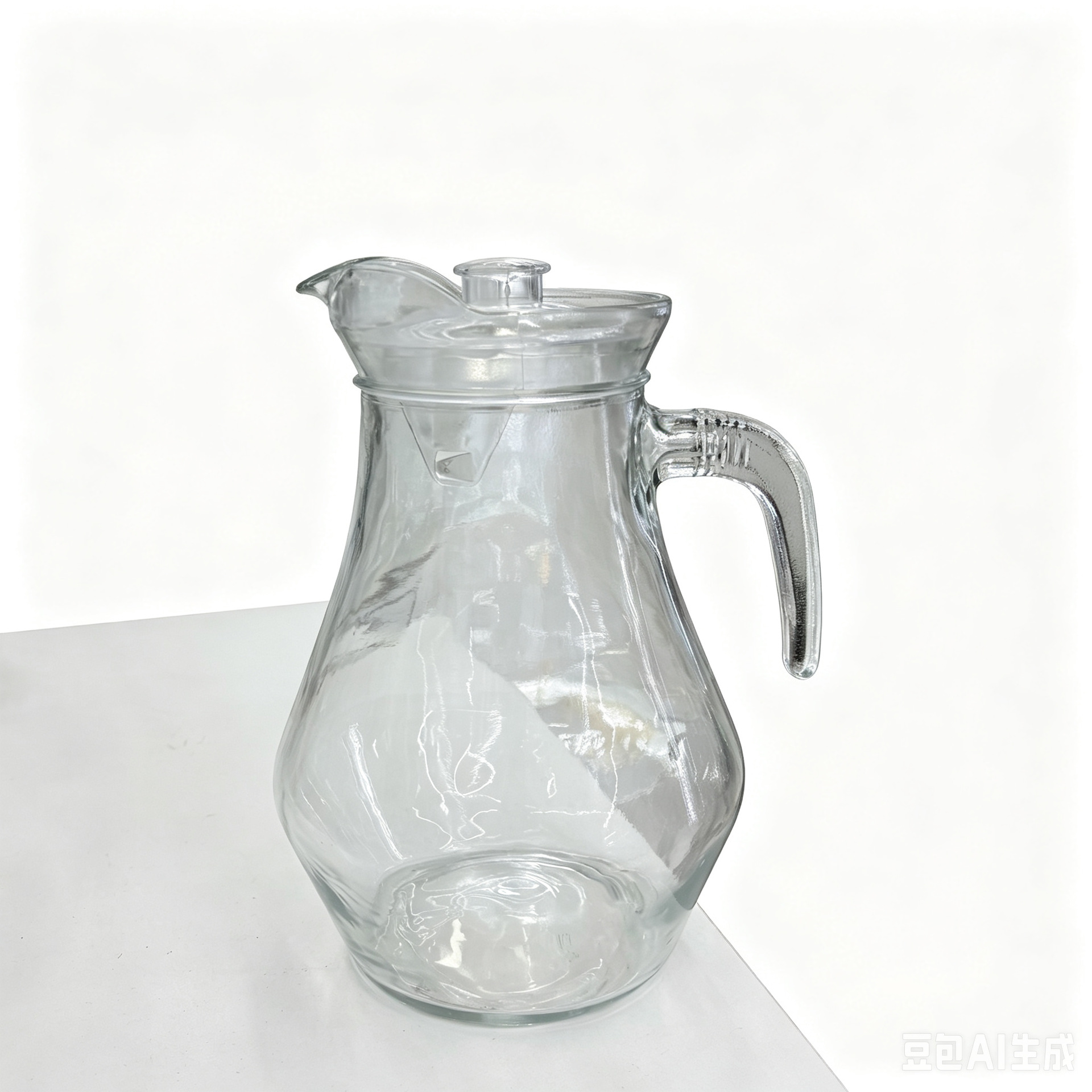 Fábrica directa de agua corrugada de vidrio fría jarro de jugo jarro de agua vertical jarro de boca de pato de gran capacidad