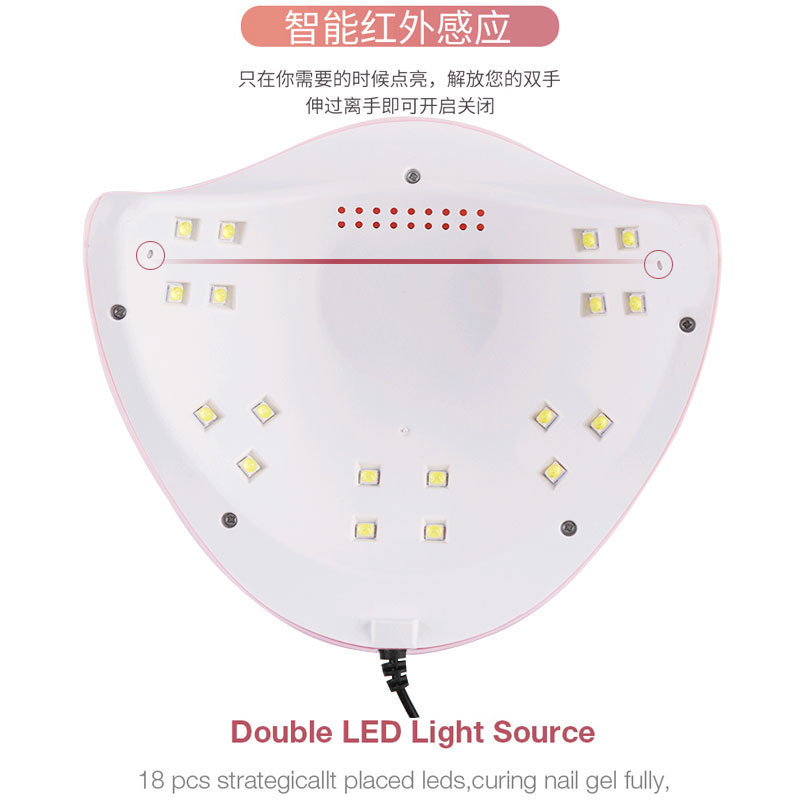 Transfronterizo 54w mini manicura lámpara de asado 18 lámpara de gel de manicura luz de terapia de uñas máquina de lámpara de uñas