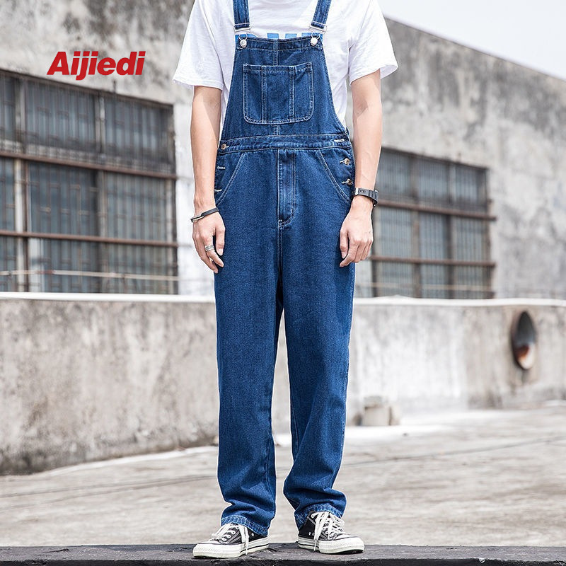 Cross-Border Sea Blue Denim Overalls with Multiple Pockets, American-Style Workwear Pants, Versatile T-Shirt Overalls Cross-Border Sea Blue Denim Overalls with Multiple Pockets, American-Style Workwear Pants, Versatile T-Shirt Overalls