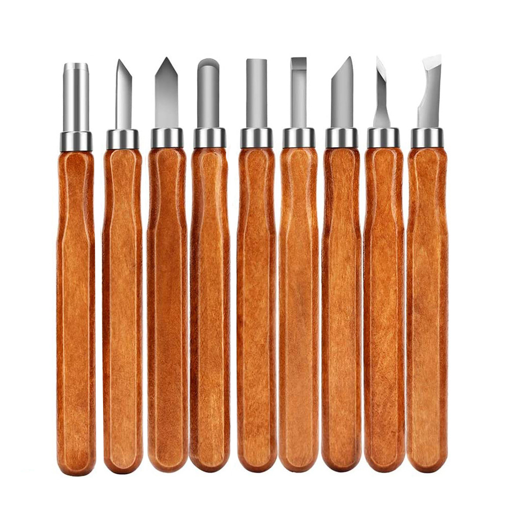 12件套软木工刻刀套装 仿红木雕刻刀木工雕刻套装 美术雕刻刀套装