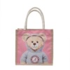 Woven cute shopping bag, 2021 collection, with little bears, internet celebrity