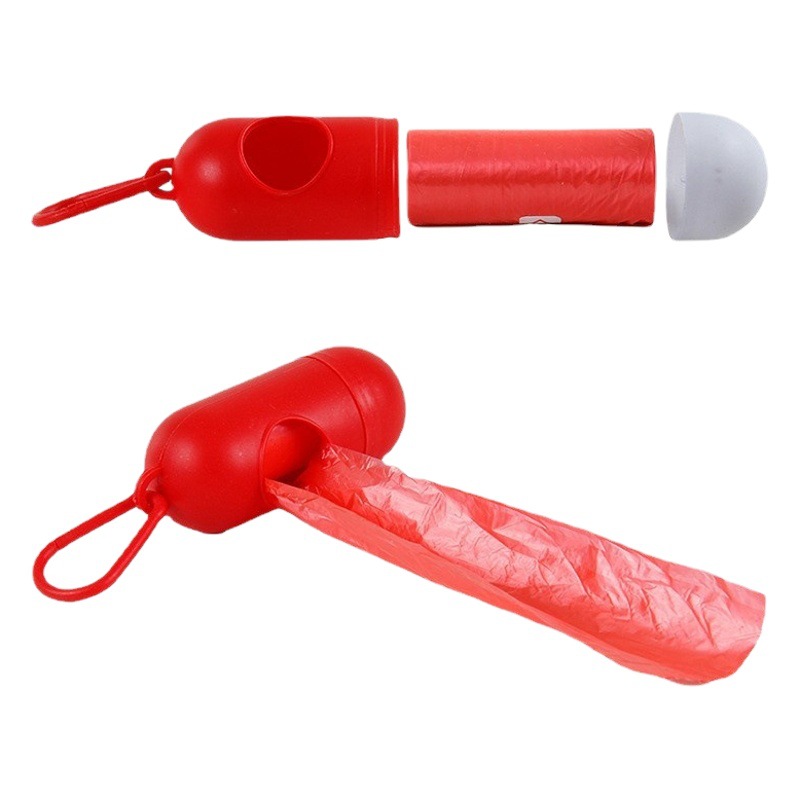 Pet garbage bag portable toilet pill capsule dog stool storage box shit pill dispenser