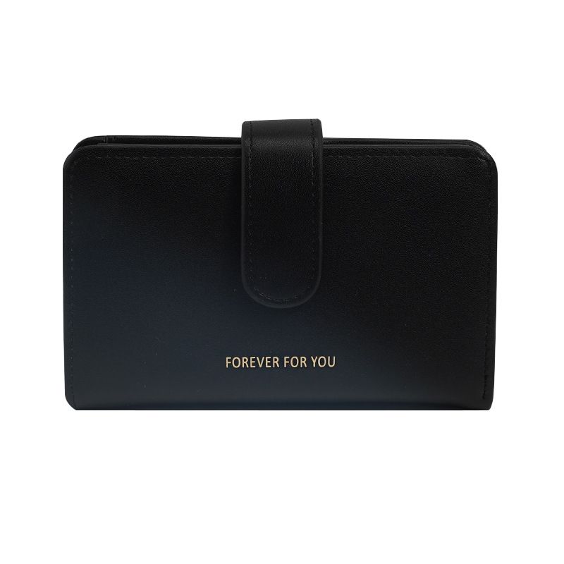 Verano nuevo bolso de color sólido multi-funcional de las mujeres billetera de moda simple de media longitud cartera para niñas puwallet