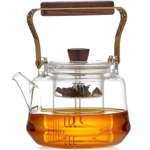 New Japanese style teapot with large capacity, glass partition, high temperature resistant teapot, teapot for making tea around the stove, wholesale