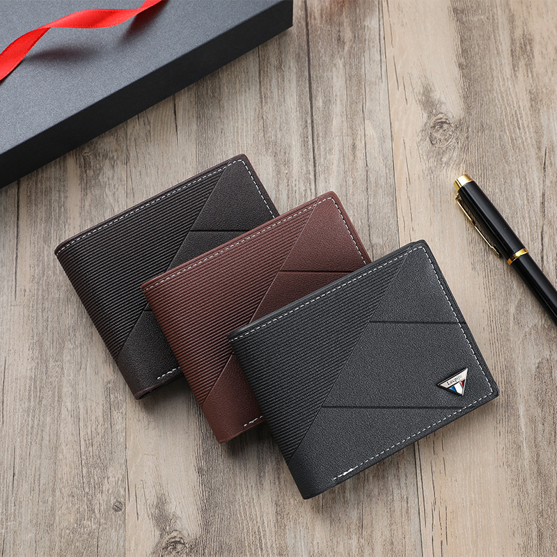 2026 New Men's Wallet Short Style Simple Card Holder Zipper Driver's License Wallet Large Capacity Portable Wallet in Stock