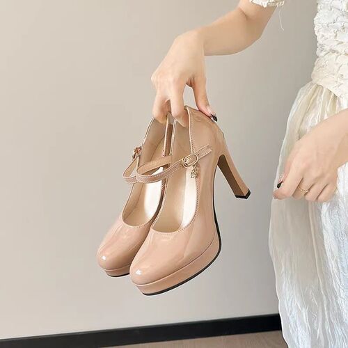 French retro single women's spring new niche design versatile comfortable temperament Mary Jane high heels women