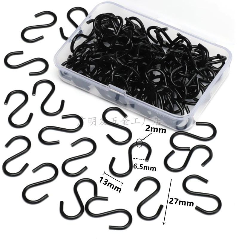 Поставка черный маленький S крюк твердый S крюк Серебряный маленький крючок металлический крюк из нержавеющей стали